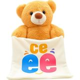 Özgüner Oyuncak Ce-Ee Yapan Hareketli Peluş Ayı - Türkçe Konuşan ve Saklambaç Oynayan Eğitici Bebek Oyuncağı - Uyku Arkadaşı - Çok Renkli