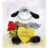 Özgüner Oyuncak Elinde Gül Tutan Özür Dilerim 25 cm Sevimli Eşek
