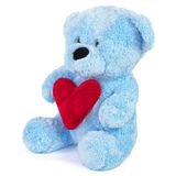 Özgüner Oyuncak Güllüm Kalpli Pelüş Ayıcık,Kawaii,Paskalya Ayısı,Noel Ayısı (Mavi)