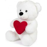 Özgüner Oyuncak Güllüm Kalpli Pelüş Ayıcık,Kawaii,Sevimli Ayıcık,Paskalya Ayısı,Noel Ayısı,Hediye Ayıcık,Sevimli Ayıcık,Alman Ayısı,Doldurulabilir Pelüş (beyaz)