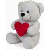 Özgüner Oyuncak Güllüm Kalpli Pelüş Ayıcık,Kawaii,Sevimli Ayıcık,Paskalya Ayısı,Noel Ayısı,Hediye Ayıcık,Sevimli Ayıcık,Alman Ayısı,Doldurulabilir Pelüş (gri)