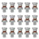 Özgüner Oyuncak Mini Peluş Ayıcık 15 cm 100 Adet Set, Yumuşak Peluş Oyuncak, Hediyelik Ayıcık, Organizasyon ve Parti Süsü (gri)
