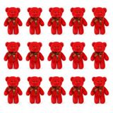 Özgüner Oyuncak Mini Peluş Ayıcık 15 cm 100 Adet Set, Yumuşak Peluş Oyuncak, Hediyelik Ayıcık, Organizasyon ve Parti Süsü (kırmızı)