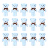 Özgüner Oyuncak Mini Peluş Ayıcık 15 cm 100 Adet Set, Yumuşak Peluş Oyuncak, Hediyelik Ayıcık, Organizasyon ve Parti Süsü (mavi)
