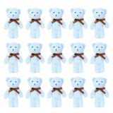 Özgüner Oyuncak Mini Peluş Ayıcık 15 cm 100 Adet Set, Yumuşak Peluş Oyuncak, Hediyelik Ayıcık, Organizasyon ve Parti Süsü (mavi)