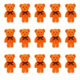 Özgüner Oyuncak Mini Peluş Ayıcık 15 cm 100 Adet Set, Yumuşak Peluş Oyuncak, Hediyelik Ayıcık, Organizasyon ve Parti Süsü (turuncu)