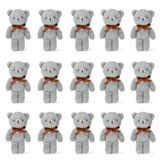 Özgüner Oyuncak Mini Peluş Ayıcık 50'li Set 15 cm - Yumuşak Peluş Ayı Oyuncak - Hediyelik Mini Ayıcık Paketi (Gri)