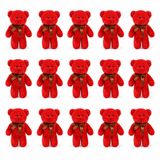 Özgüner Oyuncak Mini Peluş Ayıcık 50'li Set 15 cm - Yumuşak Peluş Ayı Oyuncak - Hediyelik Mini Ayıcık Paketi (Kırmızı)