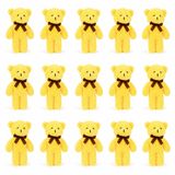 Özgüner Oyuncak Mini Peluş Ayıcık 50'li Set 15 cm - Yumuşak Peluş Ayı Oyuncak - Hediyelik Mini Ayıcık Paketi (Sarı)