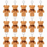 Özgüner Oyuncak Mini Peluş Ayıcık Anahtarlık 100'lü Set 15 cm - Hediyelik Ayı Anahtarlık Paketi - Organizasyon, Parti ve Etkinlik Hediyeliği (kahverengi)
