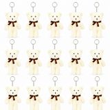 Özgüner Oyuncak Mini Peluş Ayıcık Anahtarlık 100'lü Set 15 cm - Hediyelik Ayı Anahtarlık Paketi - Organizasyon, Parti ve Etkinlik Hediyeliği (krem)
