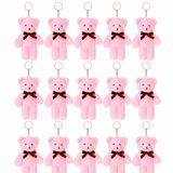 Özgüner Oyuncak Mini Peluş Ayıcık Anahtarlık 100'lü Set 15 cm - Hediyelik Ayı Anahtarlık Paketi - Organizasyon, Parti ve Etkinlik Hediyeliği (pembe)
