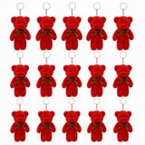 Özgüner Oyuncak Mini Peluş Ayıcık Anahtarlık 15'li Paket - 15 cm Sevimli Ayı Anahtarlık - Çanta Süsü ve Hediyelik Anahtarlık Seti (Kırmızı)