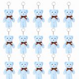 Özgüner Oyuncak Mini Peluş Ayıcık Anahtarlık 15'li Paket - 15 cm Sevimli Ayı Anahtarlık - Çanta Süsü ve Hediyelik Anahtarlık Seti (Mavi)