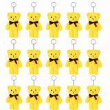 Özgüner Oyuncak Mini Peluş Ayıcık Anahtarlık 15'li Paket - 15 cm Sevimli Ayı Anahtarlık - Çanta Süsü ve Hediyelik Anahtarlık Seti (Sarı)