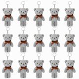 Özgüner Oyuncak Mini Peluş Ayıcık Anahtarlık 250'li Set 15 cm - Toptan Hediyelik Ayı Anahtarlık Paketi - Organizasyon, Etkinlik ve Parti Hediyeliği (Gri)