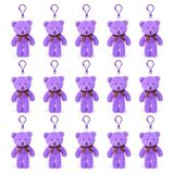 Özgüner Oyuncak Mini Peluş Ayıcık Anahtarlık 250'li Set 15 cm - Toptan Hediyelik Ayı Anahtarlık Paketi - Organizasyon, Etkinlik ve Parti Hediyeliği (Mor)