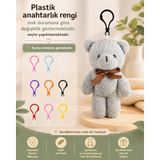 Özgüner Oyuncak Mini Peluş Ayıcık Anahtarlık 50'li Set 15 cm - Hediyelik Ayı Anahtarlık Paketi - Çanta Süsü ve Parti Hediyeliği (Gri)