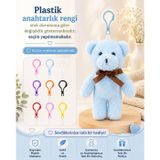 Özgüner Oyuncak Mini Peluş Ayıcık Anahtarlık 50'li Set 15 cm - Hediyelik Ayı Anahtarlık Paketi - Çanta Süsü ve Parti Hediyeliği (Mavi)