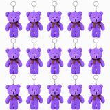 Özgüner Oyuncak Mini Peluş Ayıcık Anahtarlık 50'li Set 15 cm - Hediyelik Ayı Anahtarlık Paketi - Çanta Süsü ve Parti Hediyeliği (Mor)