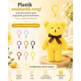 Özgüner Oyuncak Mini Peluş Ayıcık Anahtarlık 50'li Set 15 cm - Hediyelik Ayı Anahtarlık Paketi - Çanta Süsü ve Parti Hediyeliği (Sarı)
