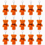 Özgüner Oyuncak Mini Peluş Ayıcık Anahtarlık 50'li Set 15 cm - Hediyelik Ayı Anahtarlık Paketi - Çanta Süsü ve Parti Hediyeliği (Turuncu)
