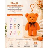 Özgüner Oyuncak Mini Peluş Ayıcık Anahtarlık 50'li Set 15 cm - Hediyelik Ayı Anahtarlık Paketi - Çanta Süsü ve Parti Hediyeliği (Turuncu)