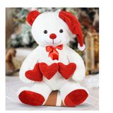 Özgüner Oyuncak Noel Şapkalı Üç Kalpli Ayıcık 90 cm Peluş Oyuncak