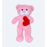Özgüner Oyuncak Pababo 50 cm Kalpli Sevimli Peluş Ayıcık - 07-Pembe