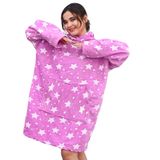 Özgüner Oyuncak Pabtex,Wellsoft,Giyilebilir Battaniye,Kapüşonlu Sweetshirt,Battaniye,Kollu Battaniye,Polar Giyilebilir,Oversize,Sarılma Battaniyesi (Desenli, Yıldız, Oversize)