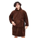 Özgüner Oyuncak Pabtex,Wellsoft,Giyilebilir Battaniye,Kapüşonlu Sweetshirt,Battaniye,Kollu Battaniye,Polar Giyilebilir,Oversize,Sarılma Battaniyesi (Standart, Acı Kahve, Oversize)