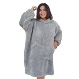 Özgüner Oyuncak Pabtex,Wellsoft,Giyilebilir Battaniye,Kapüşonlu Sweetshirt,Battaniye,Kollu Battaniye,Polar Giyilebilir,Oversize,Sarılma Battaniyesi (Standart, Gri, Oversize)