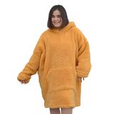 Özgüner Oyuncak Pabtex,Wellsoft,Giyilebilir Battaniye,Kapüşonlu Sweetshirt,Battaniye,Kollu Battaniye,Polar Giyilebilir,Oversize,Sarılma Battaniyesi (Standart, Hardal, Oversize)