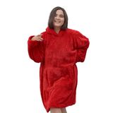 Özgüner Oyuncak Pabtex,Wellsoft,Giyilebilir Battaniye,Kapüşonlu Sweetshirt,Battaniye,Kollu Battaniye,Polar Giyilebilir,Oversize,Sarılma Battaniyesi (Standart, Kırmızı, Oversize)