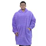 Özgüner Oyuncak Pabtex,Wellsoft,Giyilebilir Battaniye,Kapüşonlu Sweetshirt,Battaniye,Kollu Battaniye,Polar Giyilebilir,Oversize,Sarılma Battaniyesi (Standart, Lila, Oversize)