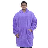 Özgüner Oyuncak Pabtex,Wellsoft,Giyilebilir Battaniye,Kapüşonlu Sweetshirt,Battaniye,Kollu Battaniye,Polar Giyilebilir,Oversize,Sarılma Battaniyesi (Standart, Lila, Oversize)