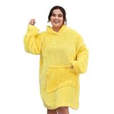 Özgüner Oyuncak Pabtex,Wellsoft,Giyilebilir Battaniye,Kapüşonlu Sweetshirt,Battaniye,Kollu Battaniye,Polar Giyilebilir,Oversize,Sarılma Battaniyesi (Standart, Sarı, Oversize)