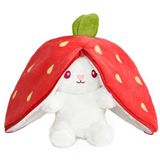 Özgüner Oyuncak Pelüş Çilek Tavşan,Fermuarlı Meyve Çantasında Nakışlı,40 cm,Pembe, Kırmızı, Karpuz, Ananas, Havuç Model Seçenekleri,Paskalya,Çilek Tavşan (Kırmızıçilek)