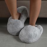 Özgüner Oyuncak Pelüş Ev Terliği,Panduf,Pofidik TerlikYılbaşı Hediye(Gri, Oversize)