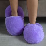 Özgüner Oyuncak Pelüş Ev Terliği,Panduf,Pofidik TerlikYılbaşı Hediye(Lila, Oversize)