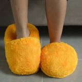 Özgüner Oyuncak Pelüş Ev Terliği,Panduf,Pofidik TerlikYılbaşı Hediye(Sarı, Oversize)
