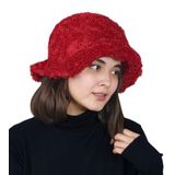 Özgüner Oyuncak Pelüş Kep,Kasket, Kulaklı Pelüş Şapka (Fötr, Kırmızı)
