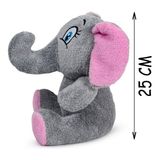 Özgüner Oyuncak Sevimli 25 cm Çiçek Peluş Serisi - pembe-gri fil