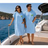 Özgüner Oyuncak Yetişkin Deniz Pançosu – Kapüşonlu Plaj Havlusu Panço – Yumuşak ve Emici Kumaş – Unisex Kullanım (mavi)