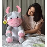 Özgüner Oyuncak Yumuşacık Peluş Oturan Inek: Sevimliliğin Yeni Tanımı - 0315 Gri
