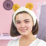 Özgüner Peluş Saç Bandı – Yumuşak ve Esnek Cilt Bakım Bandı – Makyaj, Duş ve Spa İçin Kadın & Genç Kızlara Özel Aksesuar (yuvarlak krem, 30)