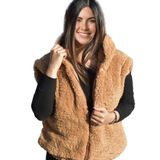 Özgüner Peluş Yelek ve Şapka Seti – Yumuşak, Sıcak ve Şık Kışlık Takım – Kadın & Genç Kızlar İçin (kahverengi, standart)