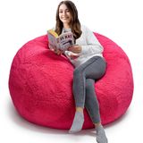 Özgüner Top Puf – Yumuşak Peluş Kumaşlı Dekoratif Yer Minderi – Yuvarlak Oturma Pufu – Salon, Oda ve Çocuk Odası İçin Şık Aksesuar – Hafif & Taşınabilir (pembe)