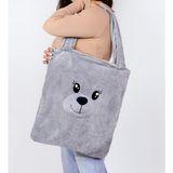 Özgüner Yumuşacık Peluş Ayıcıklı Omuz Çantası - Gri