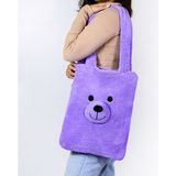 Özgüner Yumuşacık Peluş Ayıcıklı Omuz Çantası - Lila